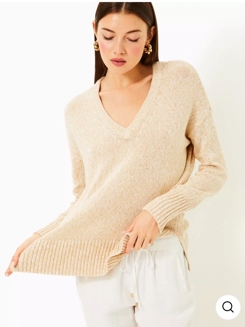 Lilly Pulitzer Bedford Sweater in Wicker Tan Marl